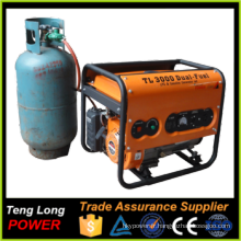 LPG Gasoline Petrol Dual Fuel Power Portable Generator for Sale